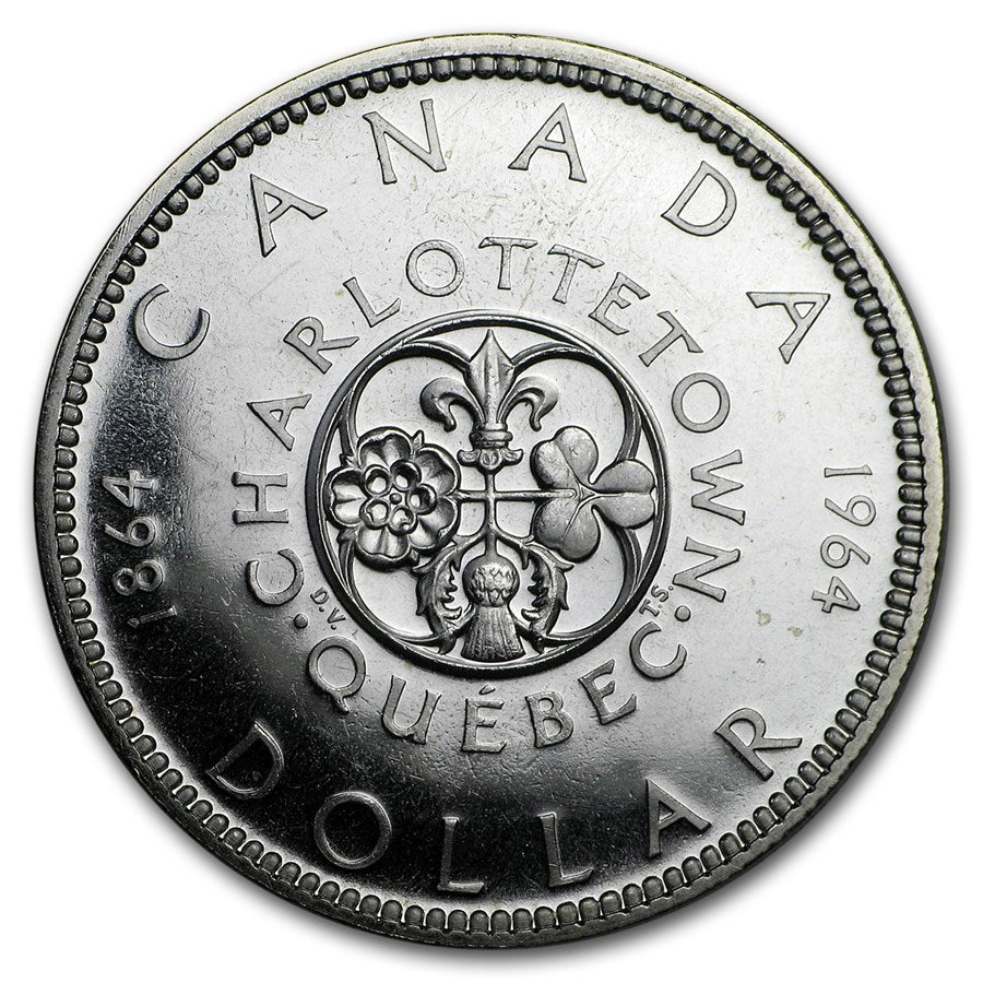100th Anniversary Dollar Coin - Conferences in Charlottetown and Quebec 1964